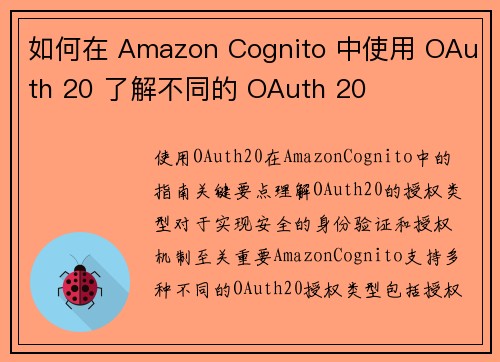 如何在 Amazon Cognito 中使用 OAuth 20 了解不同的 OAuth 20 